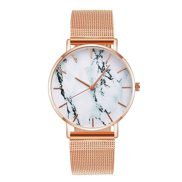 Luxury Mesh Band Marble Watch For Women - luxury-watch-resell