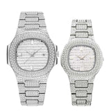 18K Gold Full Dimaond Couple Watch - luxury-watch-resell